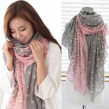 2016 Women's Long Candy Gradual Color Round Dots Scarf Shawl  Stole Soft Scarves 2 Colors 8MM1