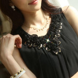 2016 Women Summer Cool Blouse Shirt Blusas Femininas Tops Fashion Sleeveless Vest Chiffon Shirts Fashion Plus Size 6XL White