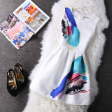 2016 Women Summer A-line Dress Vintage Printed Sexy Sleeveless Party Vestido De Festa Female Clothing Jacquard Dresses SXDRS96