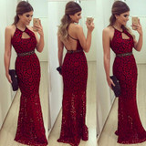 2016 Women Summer Autumn Sexy Lace Maxi Dress Elegant Backless Club Party Long Dresses vestido de renda  vestido festa noite