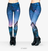 2016 women new arrival 3D leggings galaxy star space cat moon starry fashion sexy leggings plus high elastic leggings