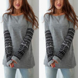 2016 Women Long Sleeve Knitwear Sweater Patchwork New O-neck Casual Sweater