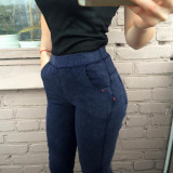 2016 Women Jeans Leggings Skinny Slim Thin High Elastic Waist Washed Jeans Jeggings Pencil Pants Denim Leggings For Women