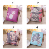 2016 women fashion Coin Purse&amp;Wallets Vintage Marilyn Monroe Cartoon Cat Women Wallets Brand Female Thin Short Wallet Clutch