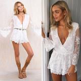 2016 Women Fashion Chiffon Jumpsuits Sexy V-neck long sleeve Casual Jumpsuit rompers womens overalls 2016 Women Fashion Chiffon Jumpsuits Sexy V-neck long sleeve Casual Jumpsuit rompers womens overalls