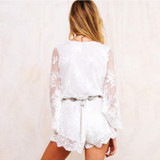 2016 Women Fashion Chiffon Jumpsuits Sexy V-neck long sleeve Casual Jumpsuit rompers womens overalls 2016 Women Fashion Chiffon Jumpsuits Sexy V-neck long sleeve Casual Jumpsuit rompers womens overalls