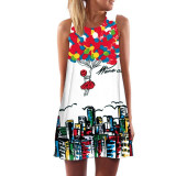 2016 Women Dress 3D Print Vintage Hippie Summer Beach Dress Dashiki Loose Plus Size Women Clothing