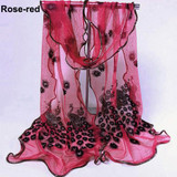 2016 Women Chic Peacock Flower Embroidered Lace Scarf Long Soft  Shawl Stole Pashmina  8OA4