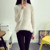 2016 Women Candy Colors Sweaters Fashion Autumn Winter Warm Mohair O-Neck Pullover Long Sleeve Casual Loose Sweater Knitted Tops 2016 Women Candy Colors Sweaters Fashion Autumn Winter Warm Mohair O-Neck Pullover Long Sleeve Casual Loose Sweater Knitted Tops
