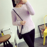 2016 Women Candy Colors Sweaters Fashion Autumn Winter Warm Mohair O-Neck Pullover Long Sleeve Casual Loose Sweater Knitted Tops 2016 Women Candy Colors Sweaters Fashion Autumn Winter Warm Mohair O-Neck Pullover Long Sleeve Casual Loose Sweater Knitted Tops