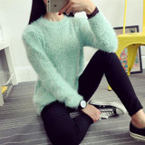 2016 Women Candy Colors Sweaters Fashion Autumn Winter Warm Mohair O-Neck Pullover Long Sleeve Casual Loose Sweater Knitted Tops 2016 Women Candy Colors Sweaters Fashion Autumn Winter Warm Mohair O-Neck Pullover Long Sleeve Casual Loose Sweater Knitted Tops