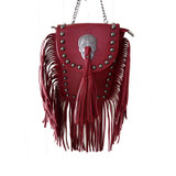 2016 women black tassel bag classic flap bag PU leather small shoulder crossbody bags for women Rivets Skull clutch handbag