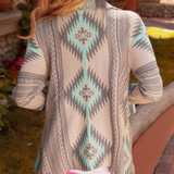 2016 Women Basic jackets Coats Cardigan print irregular knit sweater jackets autumn  fashion sexy lady Slim jacket women coat
