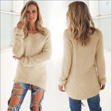 2016 Women Autumn Winter Long Sleeve Casual Pullovers Women Solid Round Neck Warm Sweatshirt Feminine Oversize Outwear Tops
