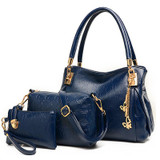 2016 Women 3 Bags/set Leather Shoulder Bag High Quality Women Brand Design Casual Travel Bag Ladies Handbag Messenger Bag Purse
