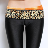 2016 Winter Women Warm Leggings inside Thicken Fur Warm velvet Elastic High Waist Leopard Faux Slim Stretch Thick Trousers