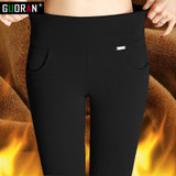 2016 Winter warm velvet thicken Women Pencil Pants Candy Color High elasticity Female Skinny pants female trousers Leggings