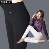 2016 Winter warm velvet thicken Women Pencil Pants Candy Color High elasticity Female Skinny pants female trousers Leggings