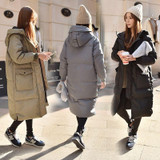 2016 Winter thicke cotton jacket women loose long large size ladies cotton padded jacket female fat Hooded Coat loose women