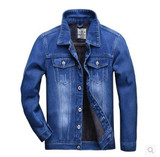 2016 Winter Ripped Denim Jacket Men Clothing Jean Coat Men Casual Jacket Outwear With Fur Collar Wool Thick Clothes Plus Size