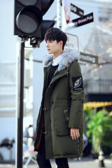 2016 winter men's Hooded leisure fashion fox collars 80% White duck down Down jacket Men's trench coat jackets Down Coats