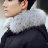 2016 winter men's Hooded leisure fashion fox collars 80% White duck down Down jacket Men's trench coat jackets Down Coats