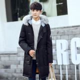 2016 winter men's Hooded leisure fashion fox collars 80% White duck down Down jacket Men's trench coat jackets Down Coats