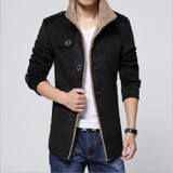 2016 winter Men High Quality Wool Trench Coat Men's woolen Cloth Coat Thickness single Breasted Windbreaker Long Jacket DFBTC002
