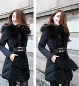 2016 Winter long Women's Coat Down Parkas Thick Jackets fur collar Outwear Large Faux Fur Collar Female Clothing COAT-2859185
