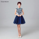 CEEWHY High Neck Embroidery Vintage Avove knee Short Party Formal Gowns Cocktail Dress 2017 Homecoming Dresses Vestido de Noiva
