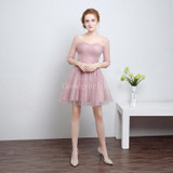 CEEWHY Half Sleeves Draped Wedding Party Dress Avove Knee Short Party Formal Gowns Cheap Cocktail Dress 2017 Homecoming Dresses