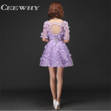 CEEWHY Half Sleeve A-Line Short Party Dress Appliques Cocktail Dresses Above Knee Homecoming Graduation Wedding Party Dresses CEEWHY Half Sleeve A-Line Short Party Dress Appliques Cocktail Dresses Above Knee Homecoming Graduation Wedding Party Dresses