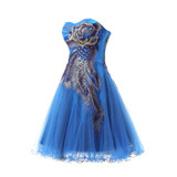 CEEWHY Embroidery Short Cocktail Dresses 2017 Ball Gown Strapless Graduation Homecoming Dress Party Elegant Formal Dress Plus