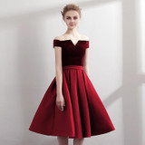CEEWHY Boat Neck Satin Little Black Dress Elegant Short Cocktail Dresses Knee Length Prom Dresses Robe Cocktail mi Longue CEEWHY Boat Neck Satin Little Black Dress Elegant Short Cocktail Dresses Knee Length Prom Dresses Robe Cocktail mi Longue