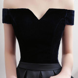 CEEWHY Boat Neck Satin Little Black Dress Elegant Short Cocktail Dresses Knee Length Prom Dresses Robe Cocktail mi Longue CEEWHY Boat Neck Satin Little Black Dress Elegant Short Cocktail Dresses Knee Length Prom Dresses Robe Cocktail mi Longue