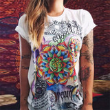 CDJLFH Summer Casual Women Harajuku Cartoon Print Shirts Round Neck Short Sleeve Women White Blouses Feminina Camisa
