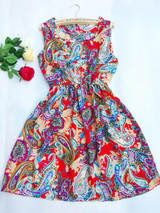 CDJLFH Summer autumn new Women casual Navy Blue sleeveless vest printed beach chiffon Stars dress vestidos S M L XL XXL