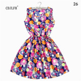 CDJLFH Brand 2017 Autumn Women Sleeveless Round Neck Bohemian floral Leopard vest printed beach chiffon dress vestidos XKNZ1830