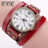 CCQ Vintage Cow Leather Bracelet Watch High Quality Antique Women Wrist Watch Casual Quartz Watch Relogio Feminino 1347 CCQ Vintage Cow Leather Bracelet Watch High Quality Antique Women Wrist Watch Casual Quartz Watch Relogio Feminino 1347