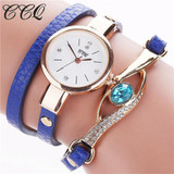 CCQ Luxury Brand Eye Gemstone Women Watches Gold Leather Bracelet Wristwatch Casual Quartz Watch Relogio Feminino Clock C53
