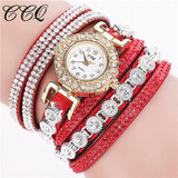 CCQ Fashion Women Rhinestone Watch  Relogio Feminino Luxury Women Full Crystal Wrist Watch Quartz Watch Relojes Mujer Gift C46