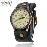 CCQ Brand Women Vintage Cow Leather Bracelet Watch Men Casual Sport WristWatch Luxury Quartz Watch Male Relogio Feminino 1772 CCQ Brand Women Vintage Cow Leather Bracelet Watch Men Casual Sport WristWatch Luxury Quartz Watch Male Relogio Feminino 1772