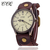 CCQ Brand Women Vintage Cow Leather Bracelet Watch Men Casual Sport WristWatch Luxury Quartz Watch Male Relogio Feminino 1772 CCQ Brand Women Vintage Cow Leather Bracelet Watch Men Casual Sport WristWatch Luxury Quartz Watch Male Relogio Feminino 1772