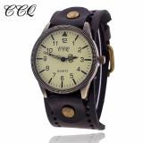 CCQ Brand Women Vintage Cow Leather Bracelet Watch Men Casual Sport WristWatch Luxury Quartz Watch Male Relogio Feminino 1772 CCQ Brand Women Vintage Cow Leather Bracelet Watch Men Casual Sport WristWatch Luxury Quartz Watch Male Relogio Feminino 1772
