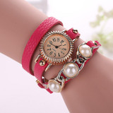 CCQ Brand Fashion Women Bracelet Pearl Watch Casual Women Wristwatch Luxury Quartz Watch Relogio Feminino Gift Clock 1296