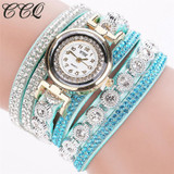 CCQ Brand Fashion Luxury Rhinestone Bracelet Watch Ladies Quartz Watch Casual Women Wristwatch Relogio Feminino C43