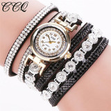 CCQ 2016 Fashion Watch Women Luxury Rhinestone Bracelet Wristwatch Ladies Quartz Watch Casual Women Clock Relogio Feminino C43