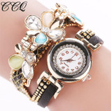 CCQ 2016 Fashion Flower Bracelet Watches Casual Women Wristwatch Luxury Quartz Watch Relogio Feminino Gift Drop Shipping C41