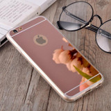 Luxury Plating Mirror Soft TPU Silicon Case For iphone 7 6 6S / 7 6 6S Plus 5 5S 4 4s Back Cover Phone Bag Cases
