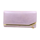 Luxury Oil Pu leather women wallet with small pendant soild long female purse wallet brand lady phone wallet fashion money purse